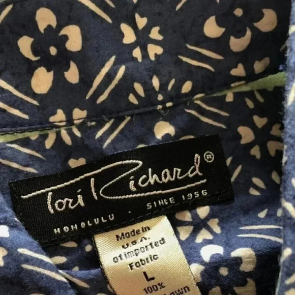 Tori Richards Hawaiian Shirt Stripe L - Picture 3 of 6
